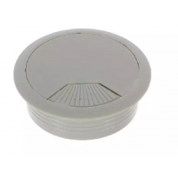 Заглушка комп'ютерна для дротів Термопласт кругла з пружиною для столів D=60мм металік (713643)